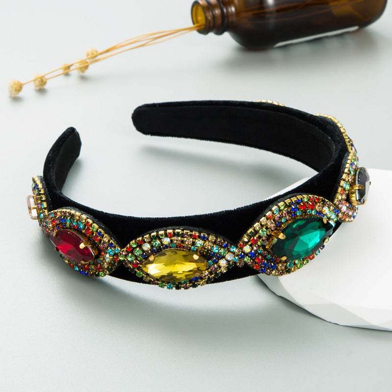 Headband Ins Style Fashion Super Flash Rhinestone Baroque Headband French Temperament Head Jewelry