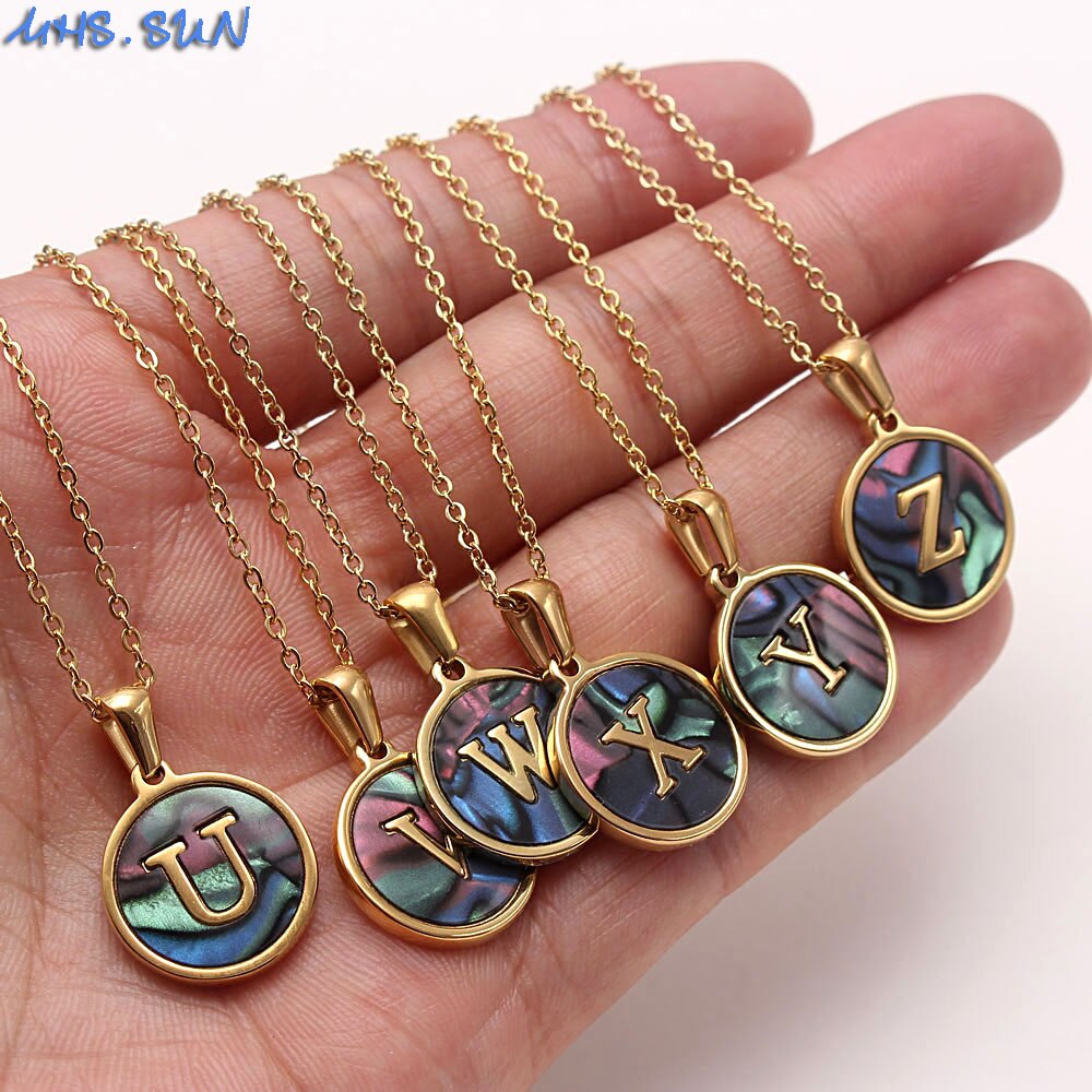 26 Letters Pendant Necklace Women/Girls Stainless Steel Chain Necklace