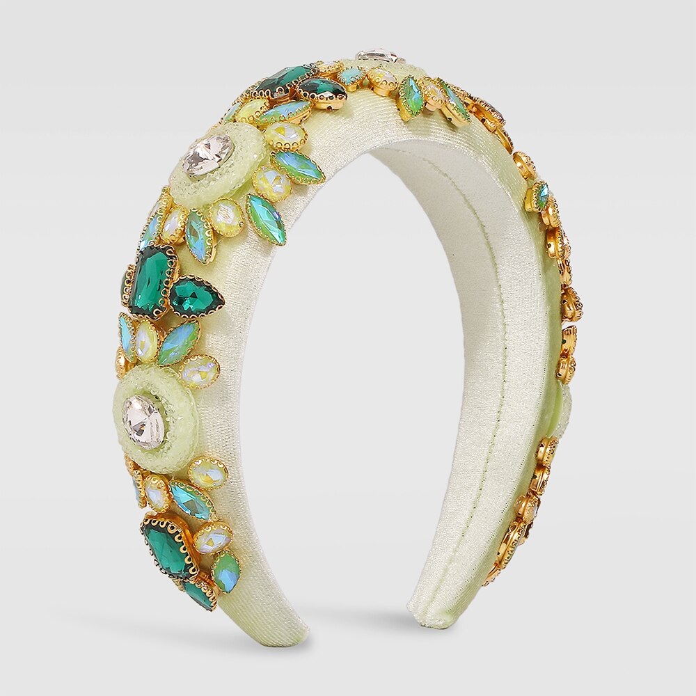 Exquisite Embroidery Rhinestone Flower Headbands Simulation Pearl Beads Padded Headpieces Women's Hair Jewelry Accessories Gifts