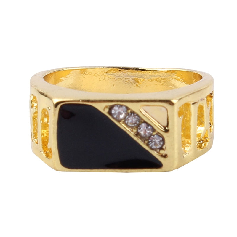 mens Wedding Ring Black Enamel
