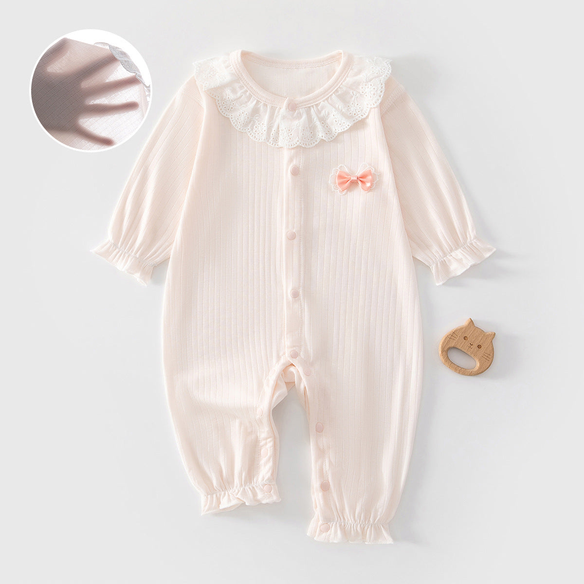 Baby long sleeved jumpsuit summer thin design for baby girls