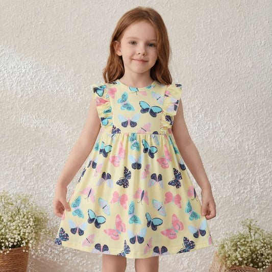 Cartoon Lace Sleeveless Round Neck Princess Dress for Girls