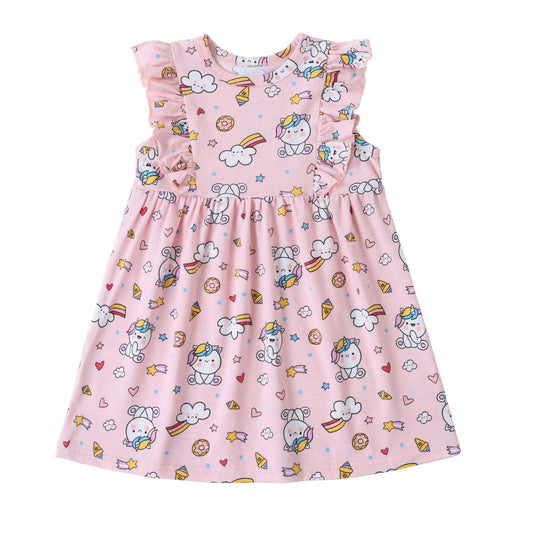 Cartoon Lace Sleeveless Round Neck Princess Dress for Girls