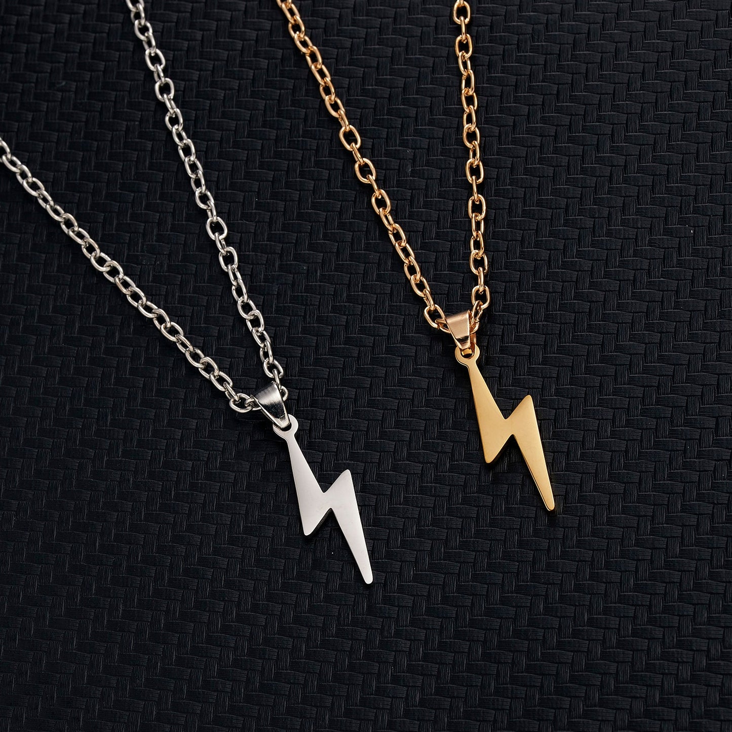 Long Chain Lightning Pendant for Women  or Men