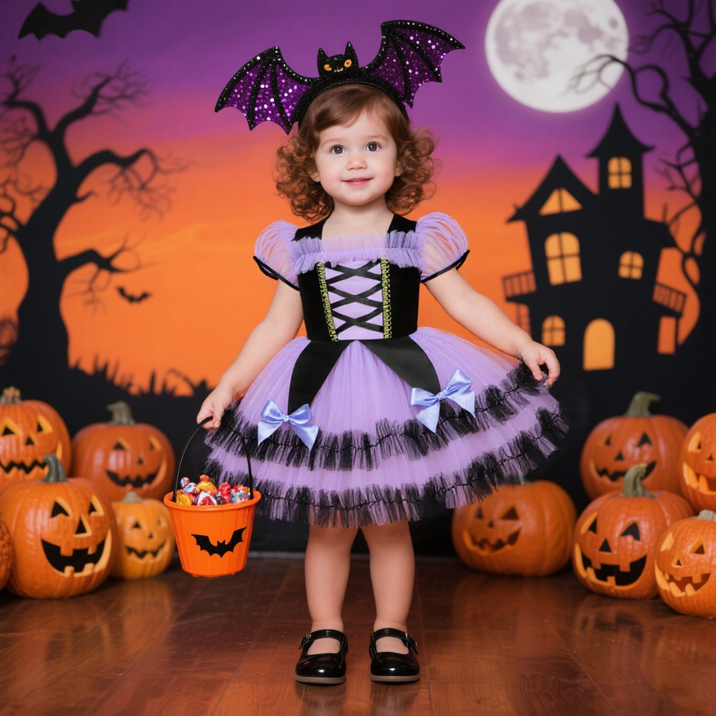Halloween princess dress for girls, formal evening gown birthday performance dress